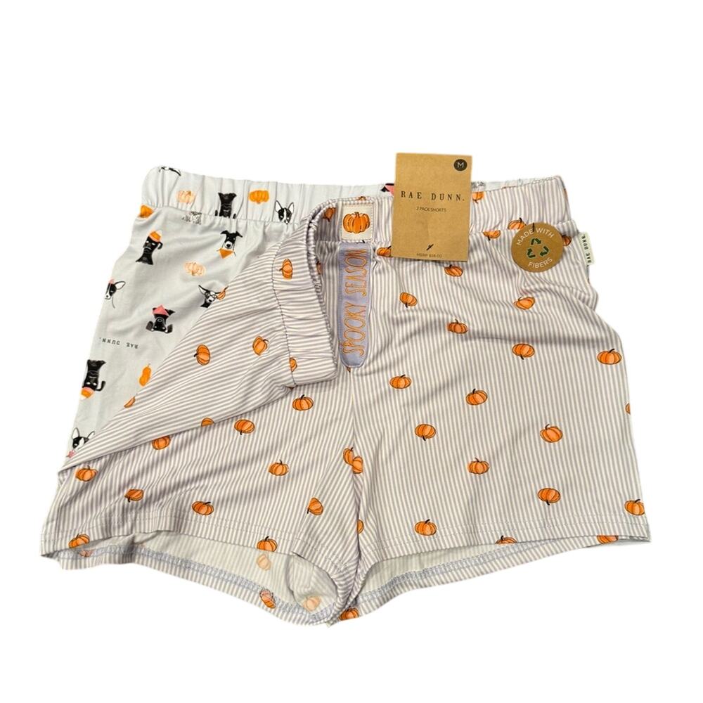 NWT Rae Dunn 2 Pack Halloween Spooky Pajama Short Bundle Size M